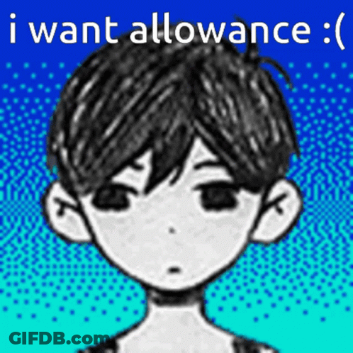 Drawing Of Boy Saying I Want Allowance GIF