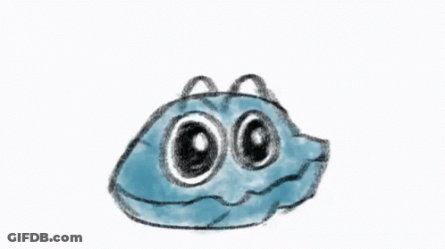 A Drawing Of A Bug With A Surprised Face GIF