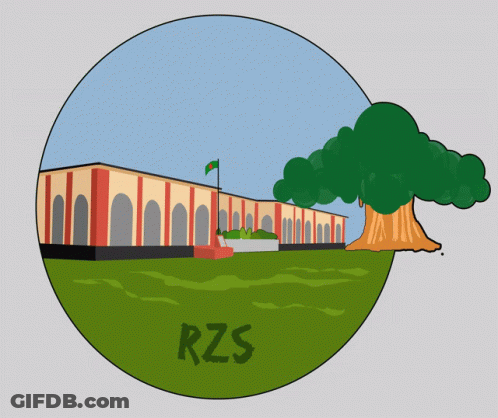Building And Tree RZS Drawing GIF
