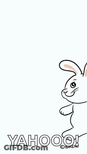 A Drawing Of A Bunny Rabbit With The Words Yahoo Written Below It GIF
