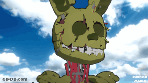 A Drawing Of A Bunny With A Blue Sky In The Background GIF