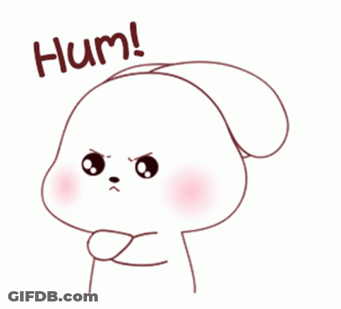 A Drawing Of A Bunny With The Words Hum Written Above It GIF