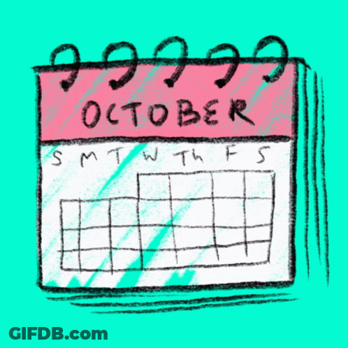 A Drawing Of A Calendar That Says Ele Tober On The Top GIF