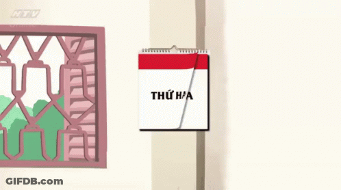 A Drawing Of A Calendar With The Word Chủ Nhật On It GIF