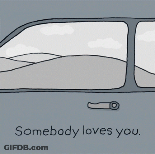 A Drawing Of A Car With The Words Somebody Loves You Written Below It GIF