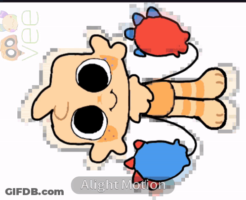 A Drawing Of A Cartoon Character With A Alight Motion Icon Below It GIF