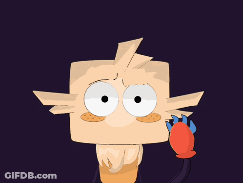 A Drawing Of A Cartoon Character With A Flower On His Head GIF