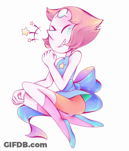 A Drawing Of A Cartoon Character With A Pearl On Her Head GIF