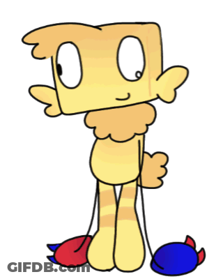 A Drawing Of A Cartoon Character With A Square Face GIF