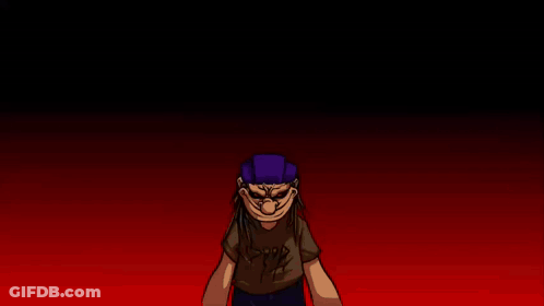 A Drawing Of A Cartoon Character With A Very Angry Face GIF