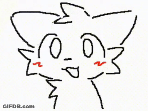 A Drawing Of A Cartoon Character With Red Eyes GIF