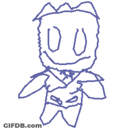 A Drawing Of A Cartoon Character With The Number 00 On Its Face GIF