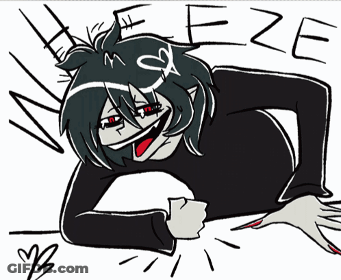 A Drawing Of A Cartoon Character With The Word Eze Written On It GIF