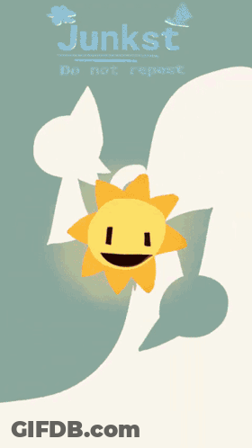 A Drawing Of A Cartoon Character With The Word Junks Below It GIF