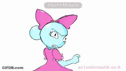 A Drawing Of A Cartoon Character With The Words Alight Motion On The Bottom Right GIF