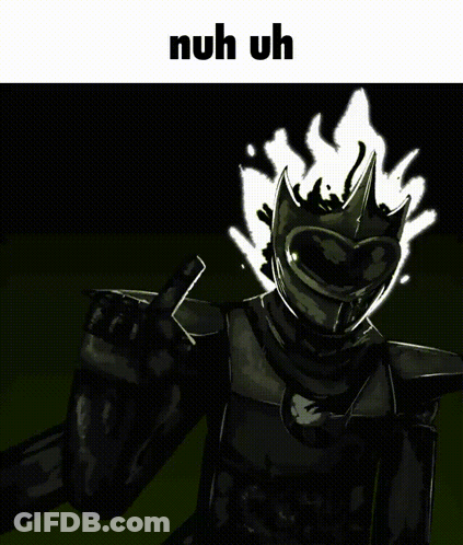 A Drawing Of A Cartoon Character With The Words Nuh Uh Below It GIF
