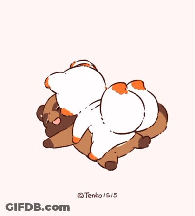 A Drawing Of A Cat Laying On Its Back With The Numbers Tenko Written Below It GIF
