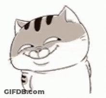 A Drawing Of A Cat Making A Funny Face And Giving A Thumbs Down . GIF