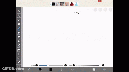 A Drawing Of A Cat 'S Face On A Tablet GIF