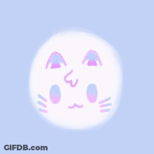 A Drawing Of A Cat 'S Face With The Number 3 On It 'S Nose GIF