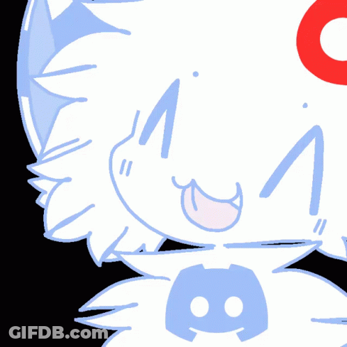 A Drawing Of A Cat With A Discord Logo GIF