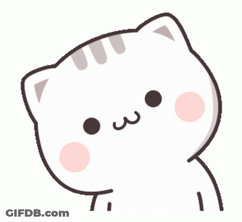 A Drawing Of A Cat With A Face That Looks Like It 'S Smiling GIF