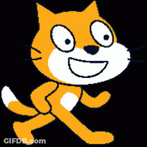 A Drawing Of A Cat With Big Eyes And A Smile On Its Face GIF