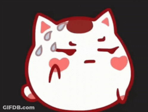 A Drawing Of A Cat With Sweat Coming Out Of Its Nose GIF