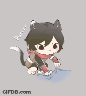 A Drawing Of A Cat With The Word Purrrr Written Next To It GIF