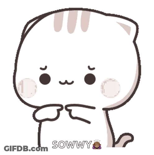 A Drawing Of A Cat With The Word Sowwy Written Below It GIF
