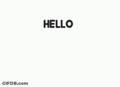 A Drawing Of A Cat With The Words Hello Written Above It GIF