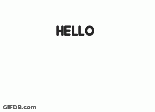 A Drawing Of A Cat With The Words Hello Written Above It GIF