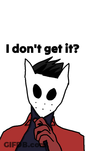 A Drawing Of A Cat With The Words " I Don 'T Get It " GIF