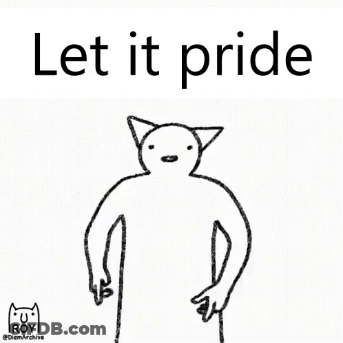 A Drawing Of A Cat With The Words Let It Pride GIF