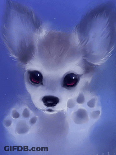 A Drawing Of A Chihuahua With Red Eyes GIF