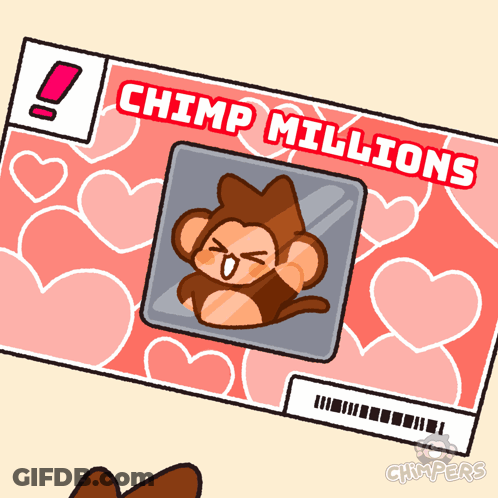 A Drawing Of A Chimp With The Words Chimp Millions GIF