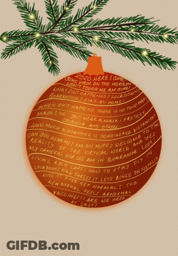 A Drawing Of A Christmas Ornament With The Year 2020 On It GIF