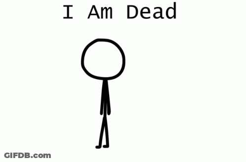A Drawing Of A Circle With The Words I Am Dead Below It GIF