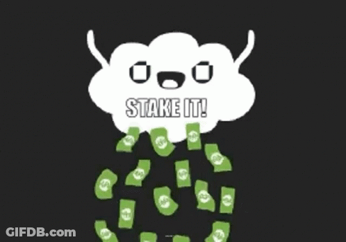 A Drawing Of A Cloud With The Words Stake It Written On It GIF