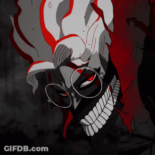 A Drawing Of A Clown With Glasses And A Big Mouth GIF