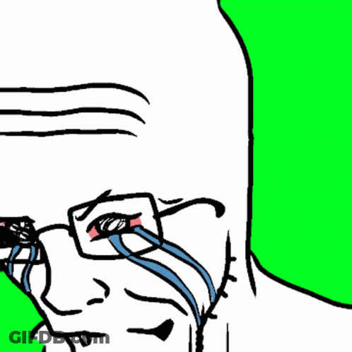 A Drawing Of A Clown With Glasses And A Green Background GIF