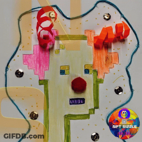 A Drawing Of A Clown With The Words Nft Sizzle On The Bottom GIF
