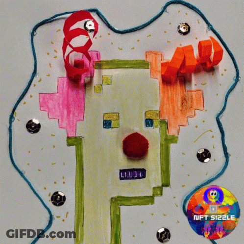 A Drawing Of A Clown With The Words Sweet Nft Sweet Nft GIF