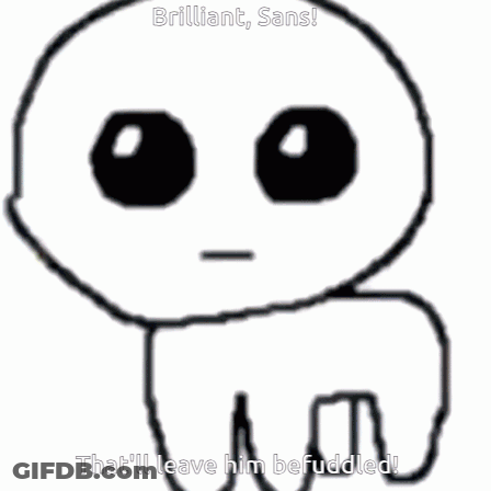 A Drawing Of A Colorful Face With The Words Brilliant Sans That 'Ll Leave Him Befuddled Written Below It GIF