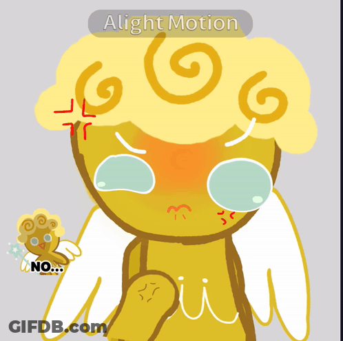 A Drawing Of A Cookie With Wings And The Words Alight Motion On The Bottom Right Corner GIF