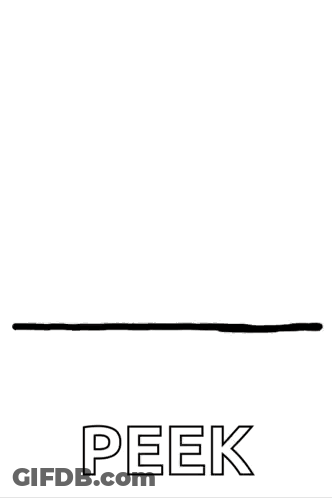 A Drawing Of A Corgi Peeking Over A Wall With The Word Peek Below It GIF