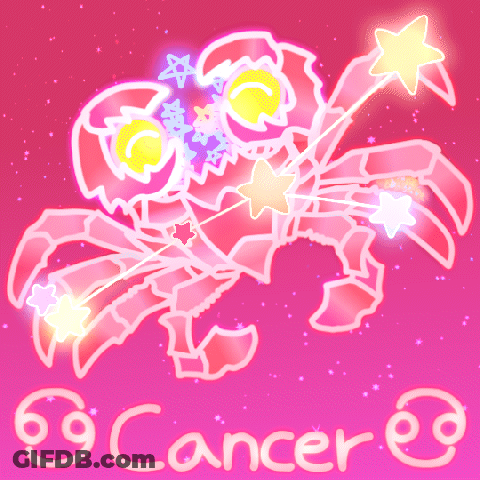 A Drawing Of A Crab And The Word Cancer GIF