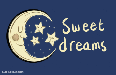 Crescent Moon And Stars With Sweet Dreams Text GIF