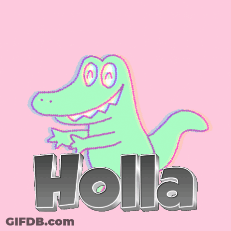 A Drawing Of A Crocodile With The Name Holla On It GIF