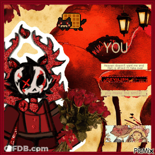 A Drawing Of A Demon With The Words " You " Written On It GIF
